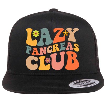 Groovy Retro Lazy Pancreas Club Type 1 Diabetes Awareness Cute Gift Flatbill Hat