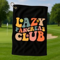 Groovy Retro Lazy Pancreas Club Type 1 Diabetes Awareness Cute Gift Golf Towel