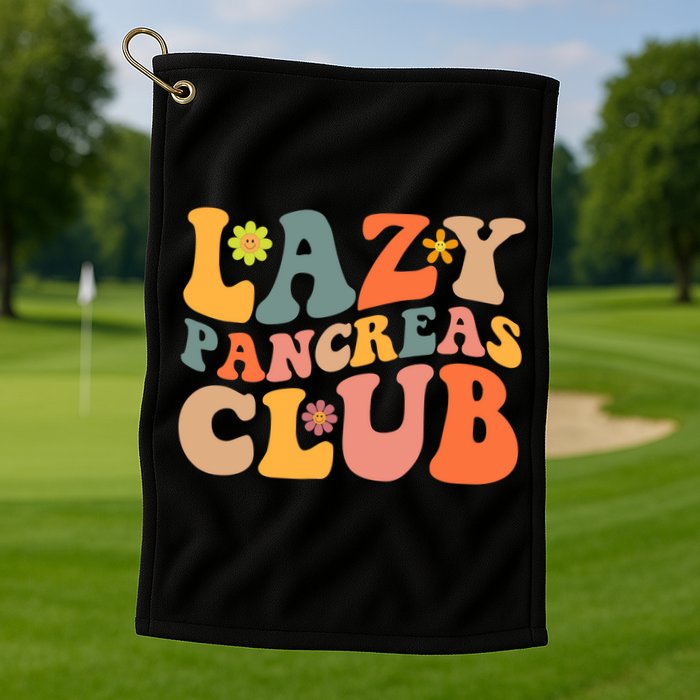 Groovy Retro Lazy Pancreas Club Type 1 Diabetes Awareness Cute Gift Golf Towel