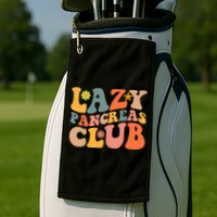 Groovy Retro Lazy Pancreas Club Type 1 Diabetes Awareness Cute Gift Golf Towel