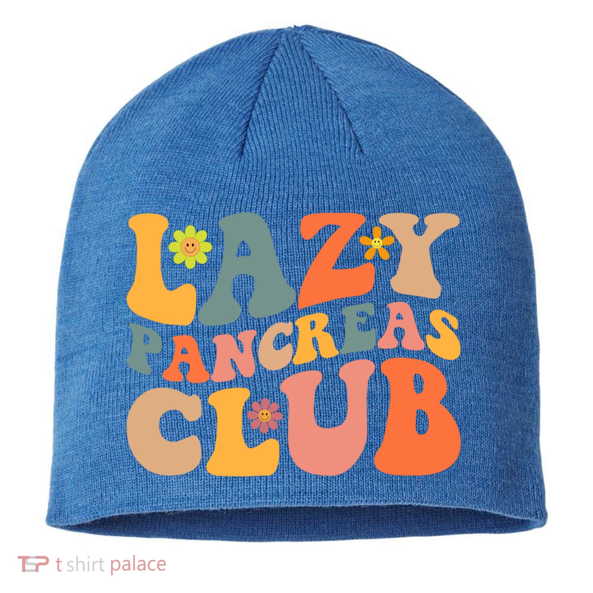 Groovy Retro Lazy Pancreas Club Type 1 Diabetes Awareness Cute Gift Sustainable Beanie