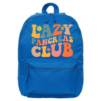 Groovy Retro Lazy Pancreas Club Type 1 Diabetes Awareness Cute Gift 16 in Basic Backpack