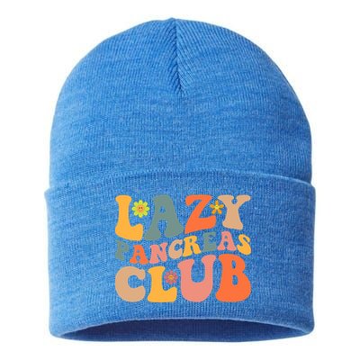 Groovy Retro Lazy Pancreas Club Type 1 Diabetes Awareness Cute Gift Sustainable Knit Beanie