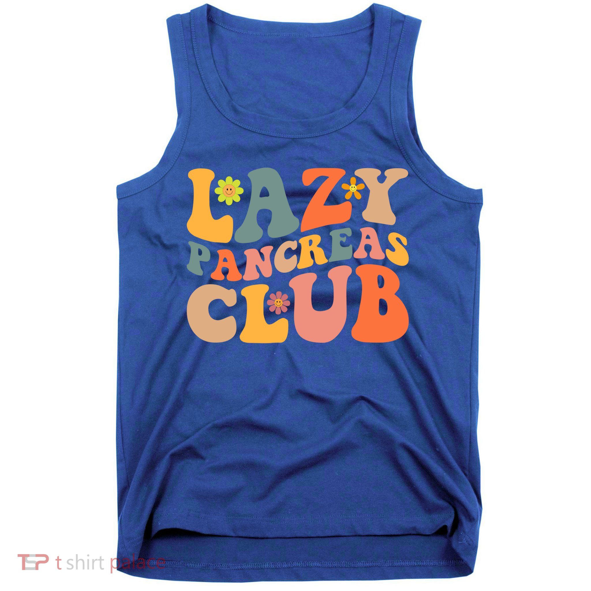 Groovy Retro Lazy Pancreas Club Type 1 Diabetes Awareness Cute Gift Tank Top