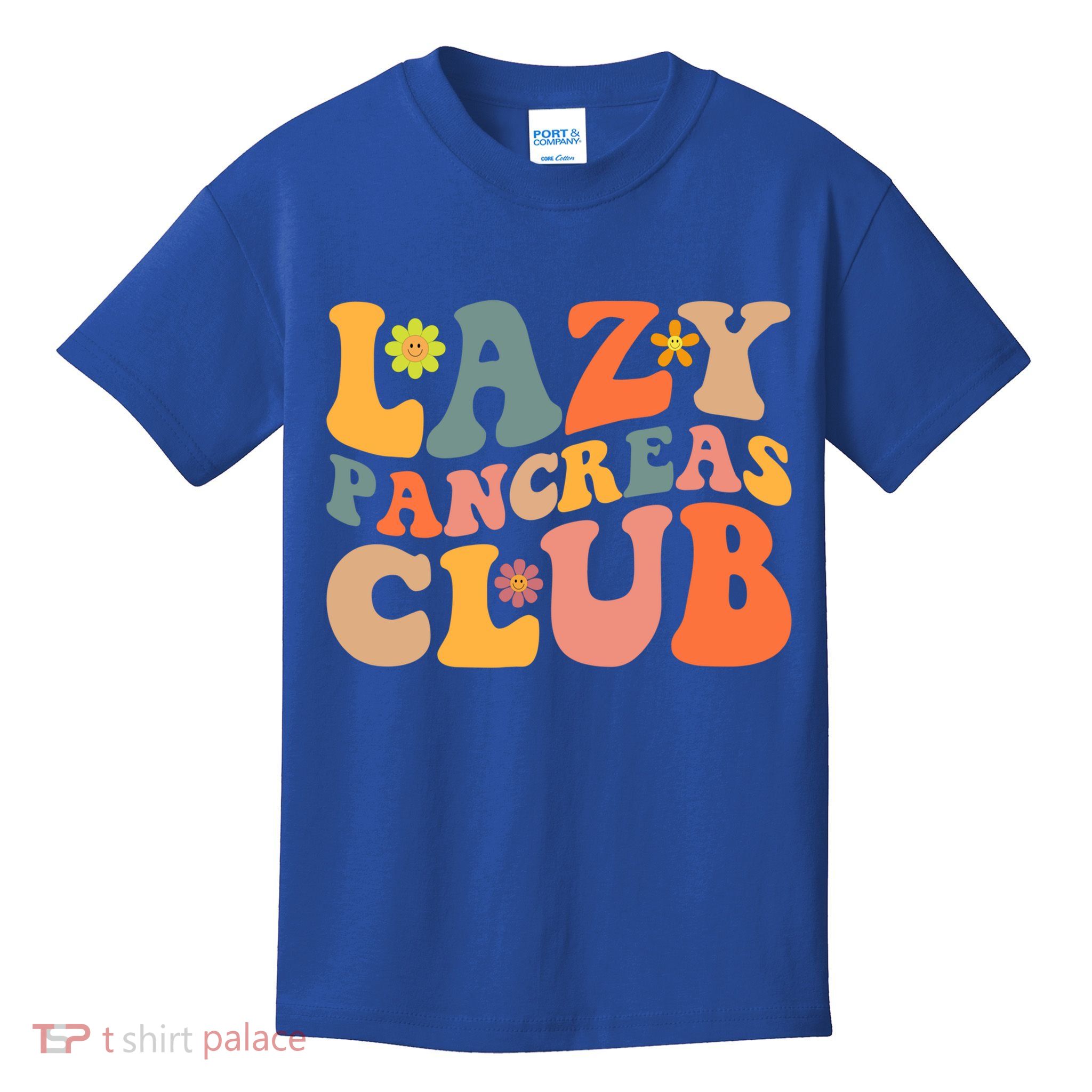 Groovy Retro Lazy Pancreas Club Type 1 Diabetes Awareness Cute Gift Kids T-Shirt