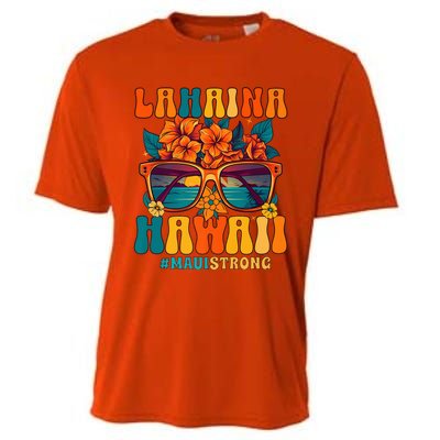 Groovy Retro Lahaina Pray for Maui Hawaii Strong Cooling Performance Crew T-Shirt