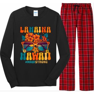 Groovy Retro Lahaina Pray for Maui Hawaii Strong Long Sleeve Pajama Set