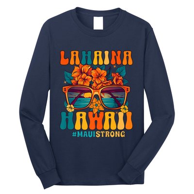 Groovy Retro Lahaina Pray for Maui Hawaii Strong Long Sleeve Shirt