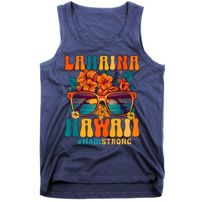 Groovy Retro Lahaina Pray for Maui Hawaii Strong Tank Top