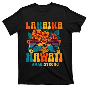 Groovy Retro Lahaina Pray For Maui Hawaii Strong Funny T-Shirt