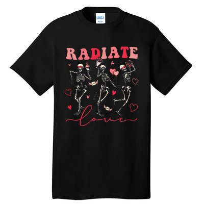 Groovy Radiate Love Valentine Xray Tech Radiology Rad Tech Tall T-Shirt