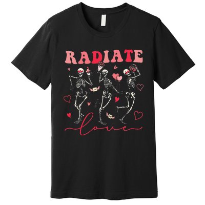 Groovy Radiate Love Valentine Xray Tech Radiology Rad Tech Premium T-Shirt