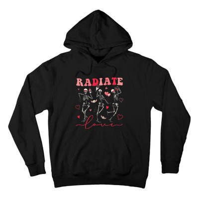 Groovy Radiate Love Valentine Xray Tech Radiology Rad Tech Tall Hoodie