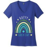 Green Rainbow Love Protect Save Nature Oceans Day Earth Day Great Gift Women's V-Neck T-Shirt