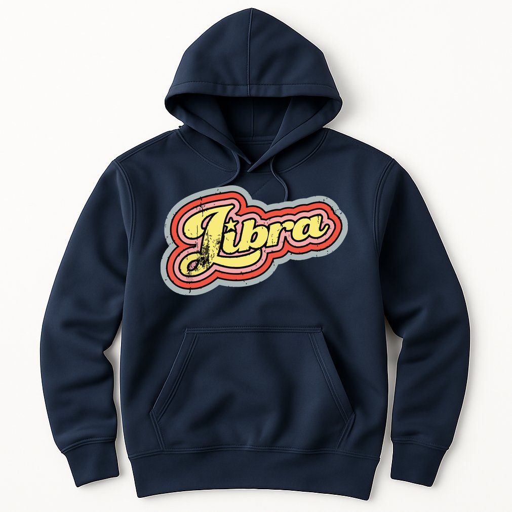 Groovy Retro Libra Zodiac Scales September October Birthday Hoodie