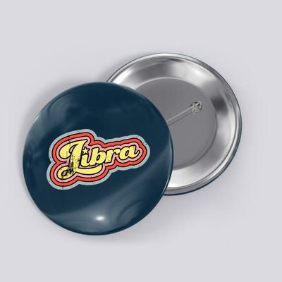 Groovy Retro Libra Zodiac Scales September October Birthday Button