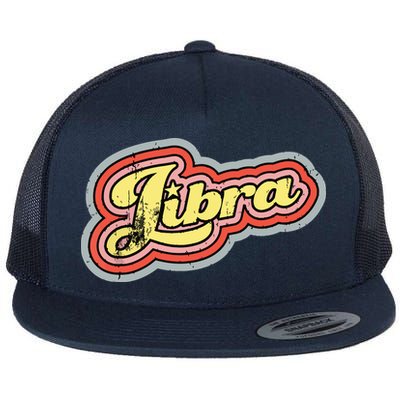 Groovy Retro Libra Zodiac Scales September October Birthday Flatbill Hat