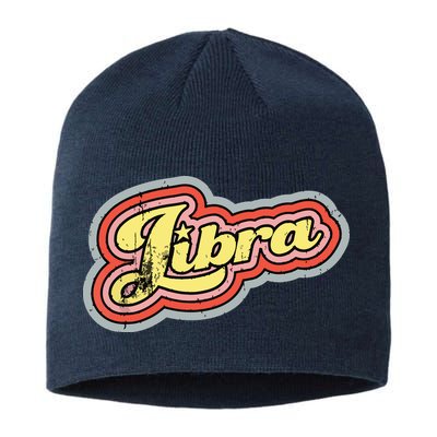 Groovy Retro Libra Zodiac Scales September October Birthday Sustainable Beanie