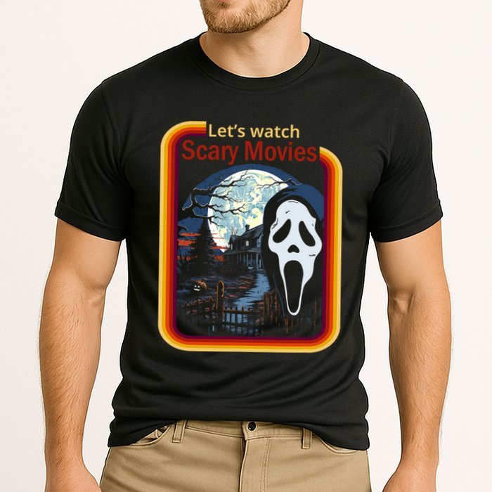 Ghost Retro Lets Watch Scary Movies Cooling Performance Crew T-Shirt