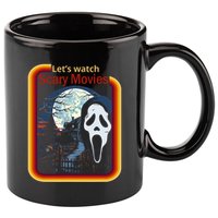 Ghost Retro Lets Watch Scary Movies 11oz C Handle Ceramic Mug
