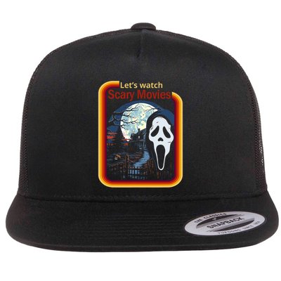 Ghost Retro Lets Watch Scary Movies Flatbill Hat