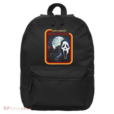 Ghost Retro Lets Watch Scary Movies 16 in Basic Backpack