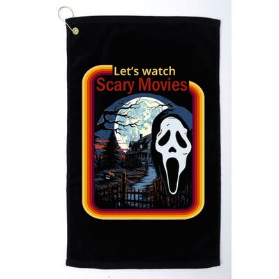 Ghost Retro Lets Watch Scary Movies Golf Towel