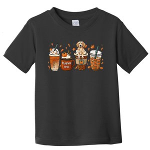 Golden Retriever Lover Pumpkin Spice Coffee Warm Fall Autumn Toddler T-Shirt