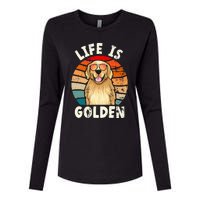 Golden Retriever Life is Golden Tee Golden Owner Womens Cotton Relaxed Long Sleeve T-Shirt