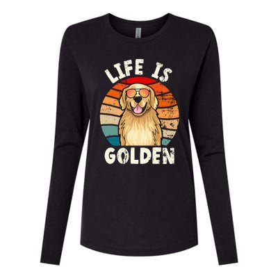 Golden Retriever Life is Golden Tee Golden Owner Womens Cotton Relaxed Long Sleeve T-Shirt