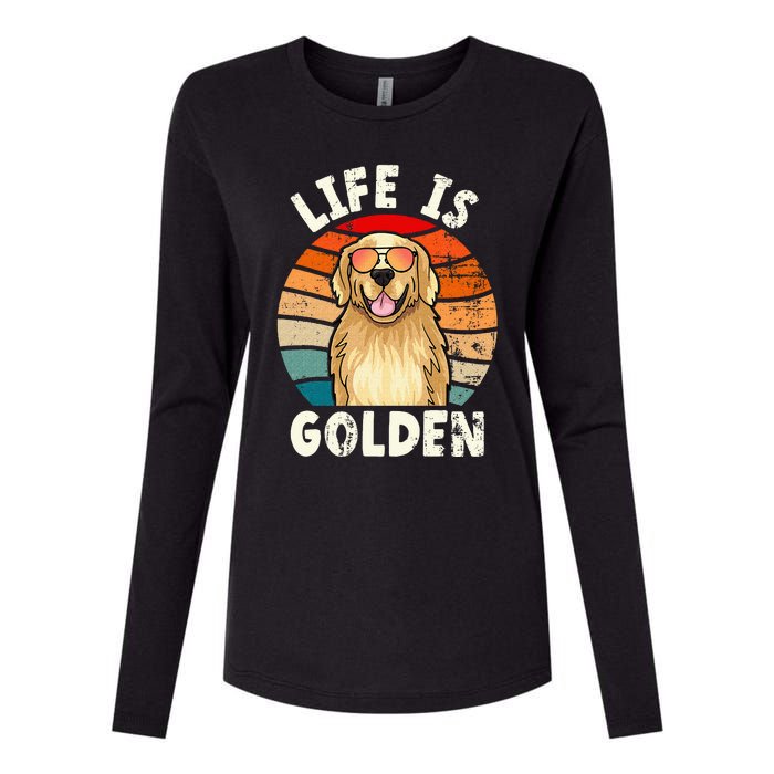 Golden Retriever Life is Golden Tee Golden Owner Womens Cotton Relaxed Long Sleeve T-Shirt