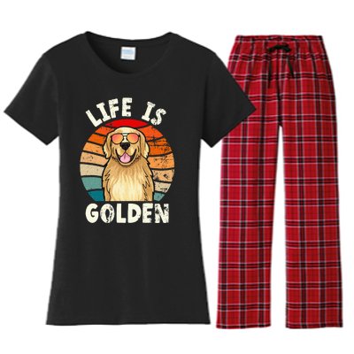 Golden Retriever Life is Golden Tee Golden Owner Women's Flannel Pajama Set