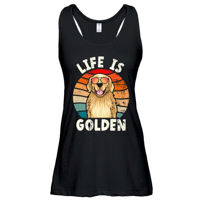 Golden Retriever Life is Golden Tee Golden Owner Ladies Essential Flowy Tank