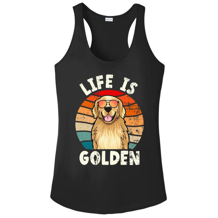 Golden Retriever Life is Golden Tee Golden Owner Ladies PosiCharge Competitor Racerback Tank