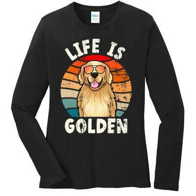 Golden Retriever Life is Golden Tee Golden Owner Ladies Long Sleeve Shirt