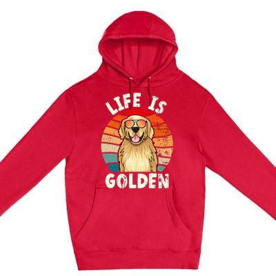 Golden Retriever Life is Golden Tee Golden Owner Premium Pullover Hoodie