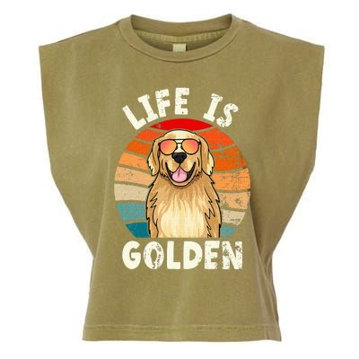 Golden Retriever Life is Golden Tee Golden Owner Garment-Dyed Women's Muscle Tee