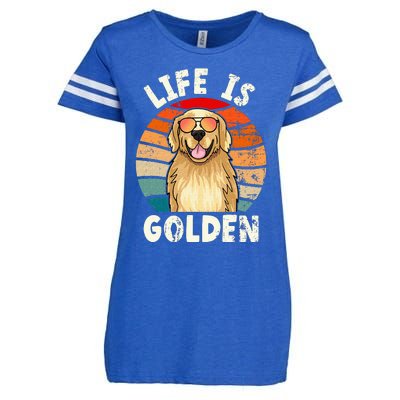 Golden Retriever Life is Golden Tee Golden Owner Enza Ladies Jersey Football T-Shirt