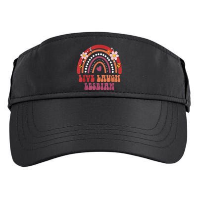 Groovy Retro Live Laugh Lesbian Pride LGBTQ+ Pride Month Adult Drive Performance Visor