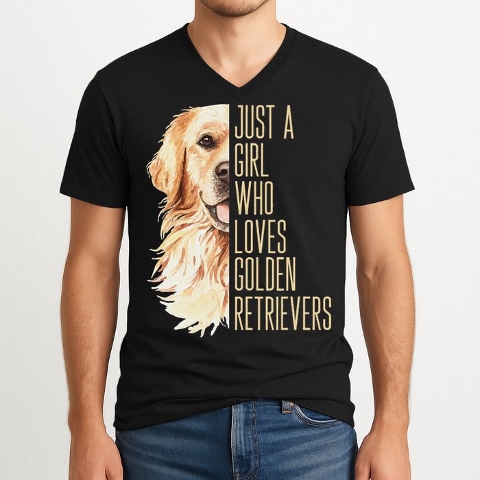 Golden Retriever Lover Design For Dog Enthusiasts V-Neck T-Shirt