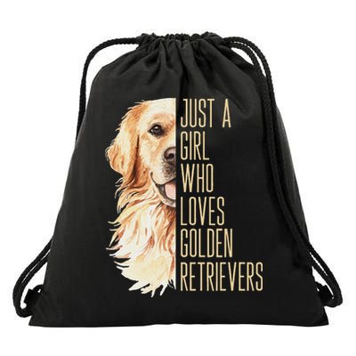 Golden Retriever Lover Design For Dog Enthusiasts Drawstring Bag