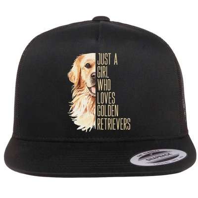 Golden Retriever Lover Design For Dog Enthusiasts Flatbill Hat