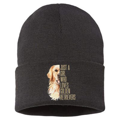 Golden Retriever Lover Design For Dog Enthusiasts Sustainable Knit Beanie