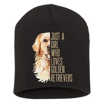 Golden Retriever Lover Design For Dog Enthusiasts Short Acrylic Beanie