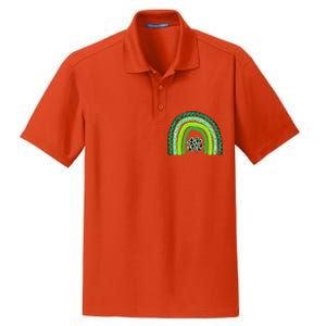 Green Rainbow Leopard Lucky Shamrock Irish St Patricks Day Dry Zone Grid Polo