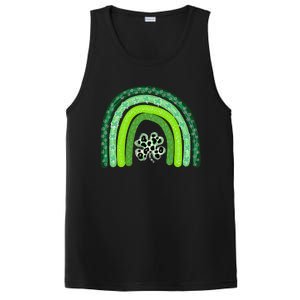 Green Rainbow Leopard Lucky Shamrock Irish St Patricks Day PosiCharge Competitor Tank