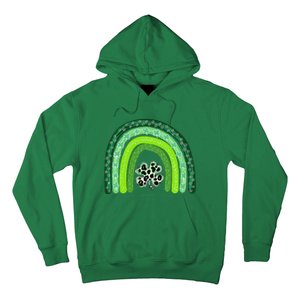 Green Rainbow Leopard Lucky Shamrock Irish St Patricks Day Hoodie