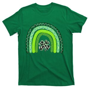 Green Rainbow Leopard Lucky Shamrock Irish St Patricks Day T-Shirt