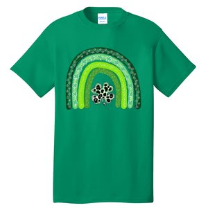 Green Rainbow Leopard Lucky Shamrock Irish St Patricks Day Tall T-Shirt