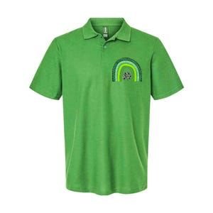 Green Rainbow Leopard Lucky Shamrock Irish St Patricks Day Softstyle Adult Sport Polo